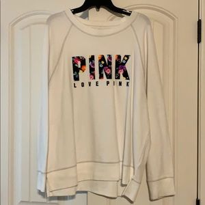 Victoria’s Secret Pink white sweatshirt